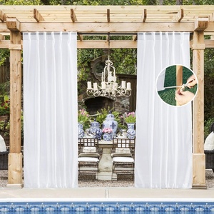 NICETOWN Weighted Outdoor Curtains for Patio Waterproof W52xL84 in 2 Panels(Sheer White)