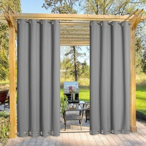 NICETOWN Weighted Outdoor Curtains for Patio Waterproof W52xL84 in 2 Panels(Silver Grey)