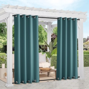 NICETOWN Weighted Outdoor Curtains for Patio Waterproof W52xL84 in 2 Panels(Teal)