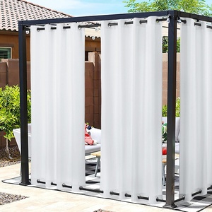 NICETOWN Weighted Outdoor Curtains for Patio Waterproof W52xL84 in 2 Panels(White)