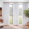 NICETOWN PRO 40×95 Natural 100% Full Blackout Faux Linen Curtains, Set of 2 Panels, 6cm High Temperature Pleated Back Tab Drapes for Living Room, Thermal Insulated Window Treatments, Elegant Style(Greyish White)