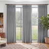 NICETOWN PRO 40×95 Natural 100% Full Blackout Faux Linen Curtains, Set of 2 Panels, 6cm High Temperature Pleated Back Tab Drapes for Living Room, Thermal Insulated Window Treatments, Elegant Style(Grey)