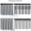 NICETOWN PRO 40×95 Natural 100% Full Blackout Faux Linen Curtains, Set of 2 Panels, 6cm High Temperature Pleated Back Tab Drapes for Living Room, Thermal Insulated Window Treatments, Elegant Style(Grey)