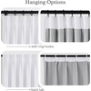 NICETOWN PRO 40×95 Natural 100% Full Blackout Faux Linen Curtains, Set of 2 Panels, 6cm High Temperature Pleated Back Tab Drapes for Living Room, Thermal Insulated Window Treatments, Elegant Style(Greyish White)