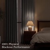 NICETOWN PRO 40×95 Natural 100% Full Blackout Faux Linen Curtains, Set of 2 Panels, 6cm High Temperature Pleated Back Tab Drapes for Living Room, Thermal Insulated Window Treatments, Elegant Style(Grey)