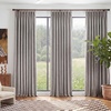 NICETOWN PRO 40×95 Natural 100% Full Blackout Faux Linen Curtains, Set of 2 Panels, 6cm High Temperature Pleated Back Tab Drapes for Living Room, Thermal Insulated Window Treatments, Elegant Style(Natural)