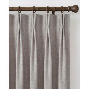 NICETOWN PRO 40×95 Natural 100% Full Blackout Faux Linen Curtains, Set of 2 Panels, 6cm High Temperature Pleated Back Tab Drapes for Living Room, Thermal Insulated Window Treatments, Elegant Style(Natural)