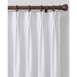 NICETOWN PRO 40×95 Natural 100% Full Blackout Faux Linen Curtains, Set of 2 Panels, 6cm High Temperature Pleated Back Tab Drapes for Living Room, Thermal Insulated Window Treatments, Elegant Style(Greyish White)