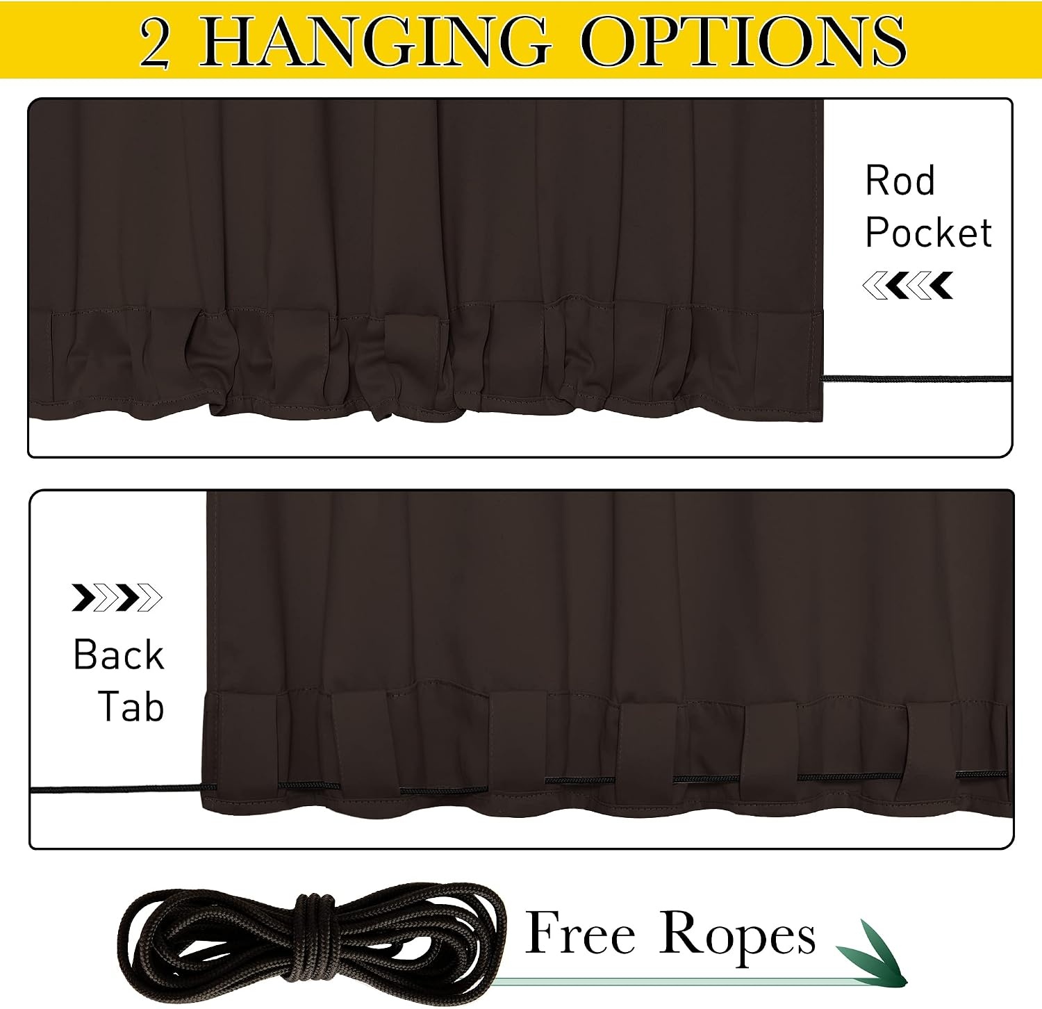 image:imageNICETOWN 2 PCs Waterproof Outdoor Curtains for Patio W52xL84 Biscotti BeigeCoffee