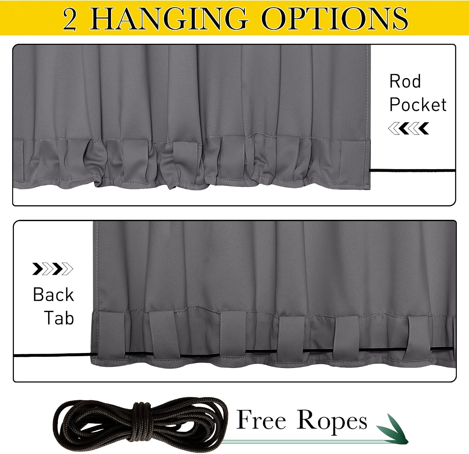 image:imageNICETOWN 2 PCs Waterproof Outdoor Curtains for Patio W52xL84 Biscotti BeigeGrey