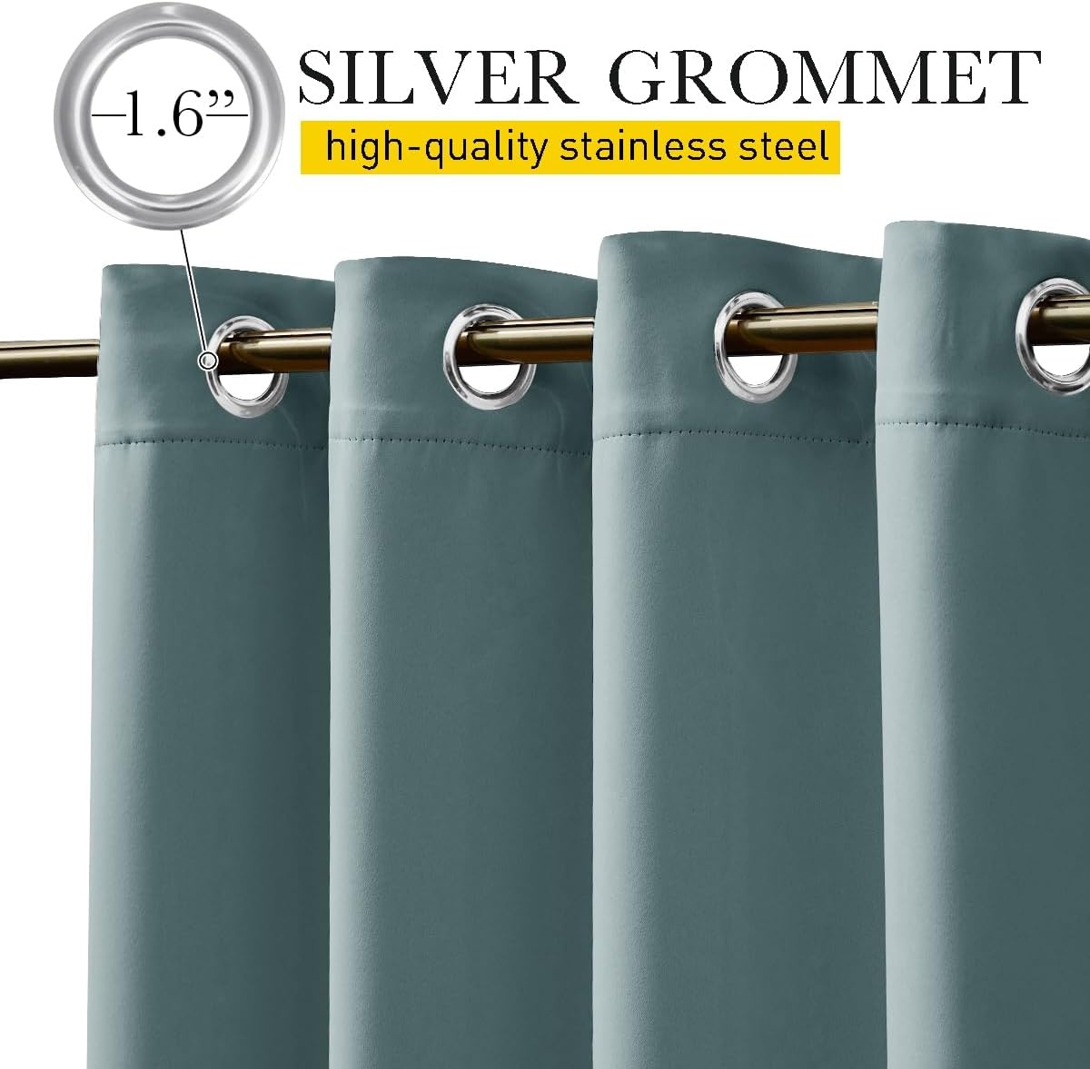 image:imageNICETOWN 2 PCs Waterproof Outdoor Curtains for Patio W52xL84 Biscotti BeigeGreyish Blue