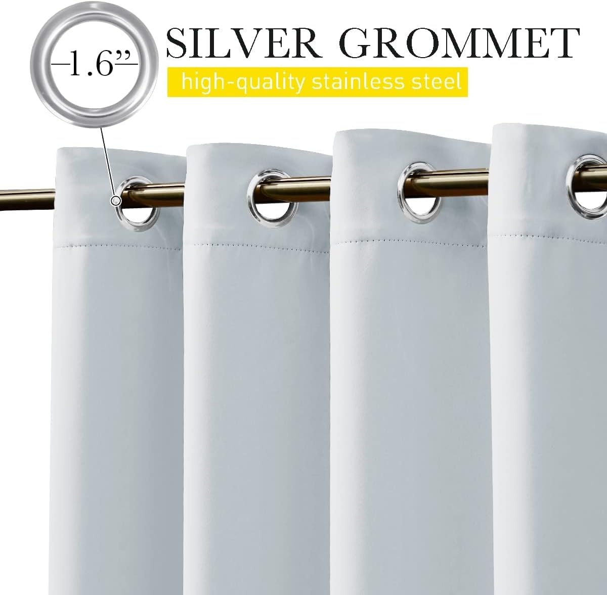 image:imageNICETOWN 2 PCs Waterproof Outdoor Curtains for Patio W52xL84 Biscotti BeigeGreyish White