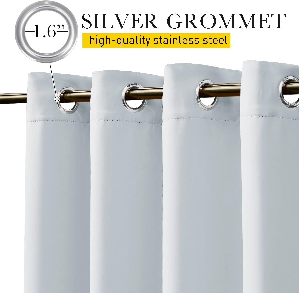 image:imageNICETOWN 2 PCs Waterproof Outdoor Curtains for Patio W52xL84 Biscotti BeigeGreyish White