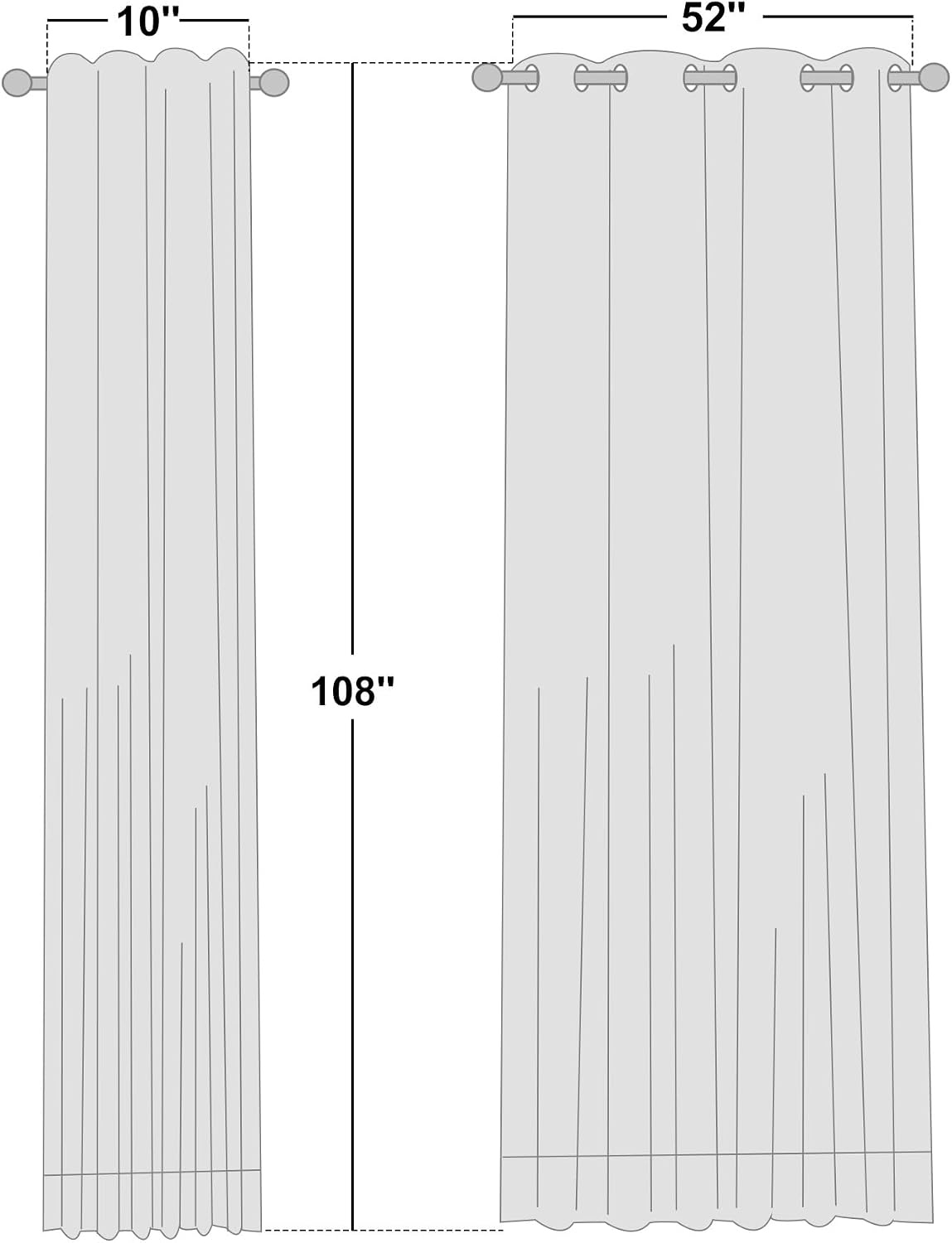 image:imageNICETOWN 2 PCs Waterproof Outdoor Curtains for Patio W52xL84 Biscotti BeigeLight Beige