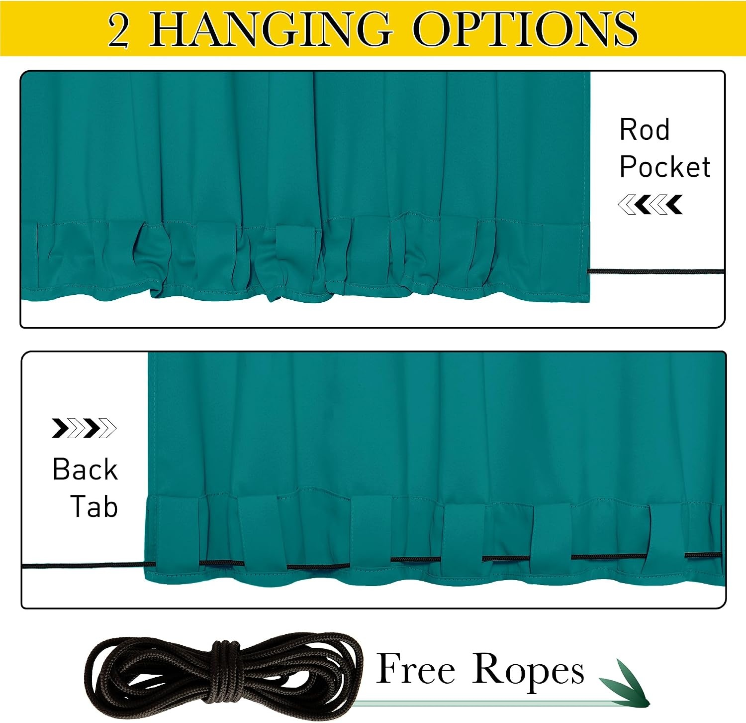 image:imageNICETOWN 2 PCs Waterproof Outdoor Curtains for Patio W52xL84 Biscotti BeigePeacock Teal