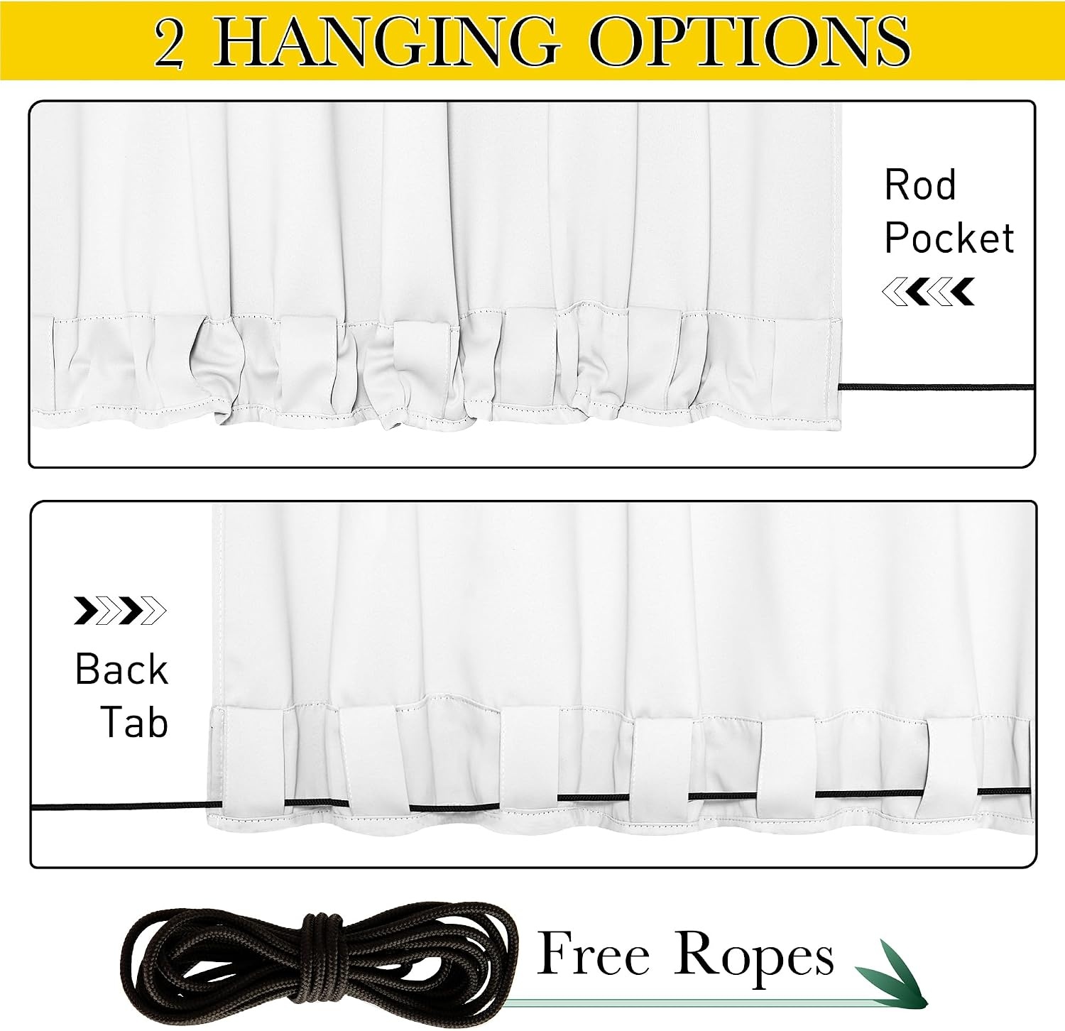 image:imageNICETOWN 2 PCs Waterproof Outdoor Curtains for Patio W52xL84 Biscotti BeigePure White