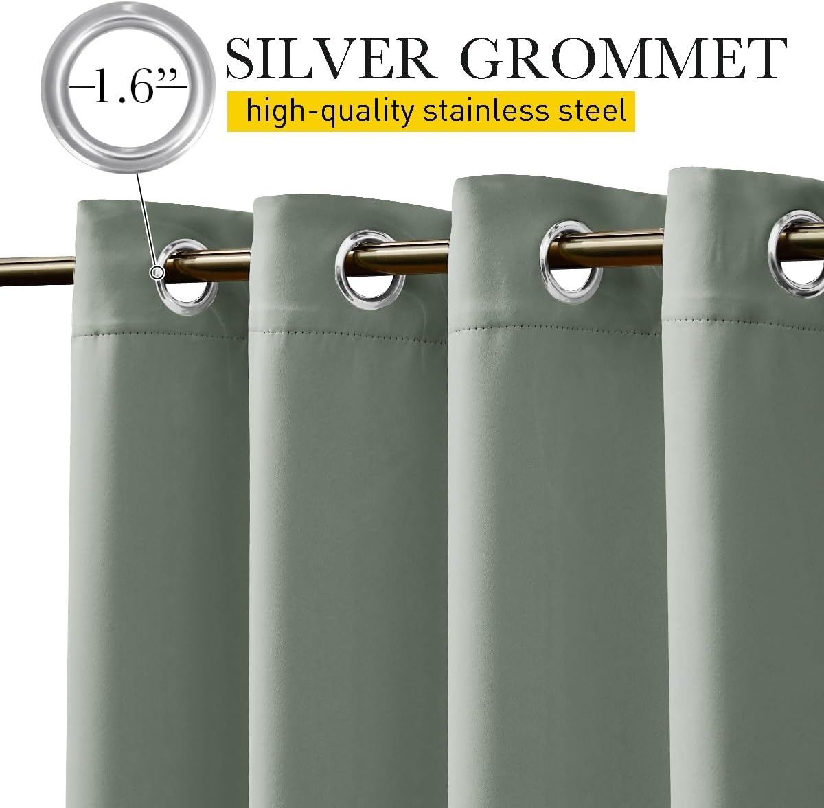 image:imageNICETOWN 2 PCs Waterproof Outdoor Curtains for Patio W52xL84 Biscotti BeigeSage Green