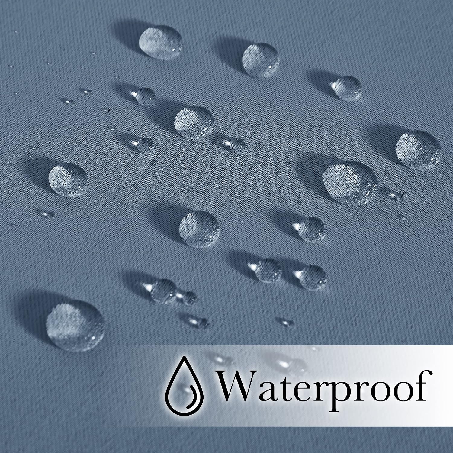 image:imageNICETOWN 2 PCs Waterproof Outdoor Curtains for Patio W52xL84 Biscotti BeigeStone Blue