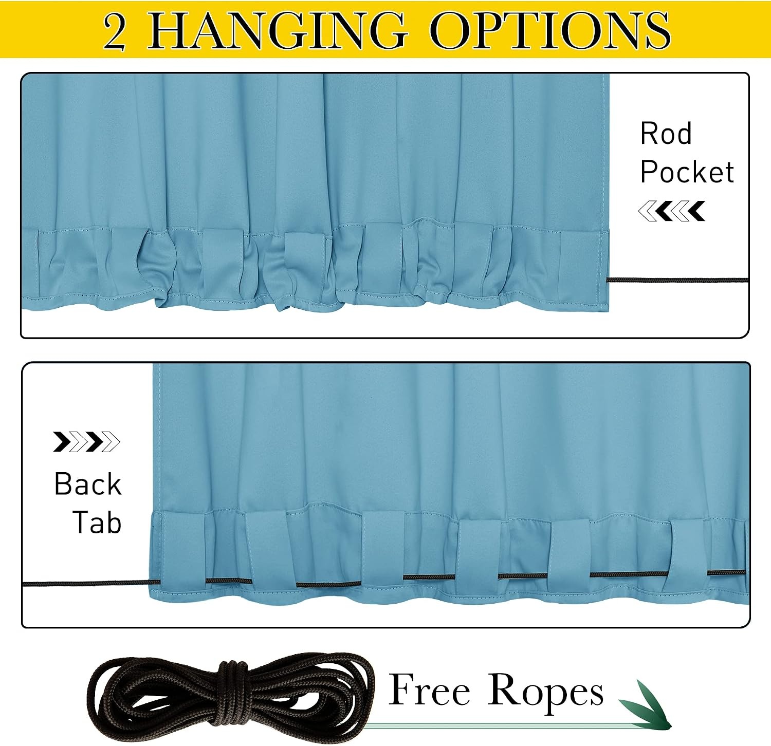 image:imageNICETOWN 2 PCs Waterproof Outdoor Curtains for Patio W52xL84 Biscotti BeigeTeal Blue