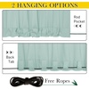 NICETOWN 2 PCs Waterproof Outdoor Curtains for Patio W52xL84 Biscotti Beige(Aqua Blue)