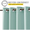 NICETOWN 2 PCs Waterproof Outdoor Curtains for Patio W52xL84 Biscotti Beige(Aqua Blue)