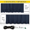 NICETOWN 2 PCs Waterproof Outdoor Curtains for Patio W52xL84 Biscotti Beige(Navy Blue)