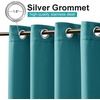 NICETOWN 2 PCs Waterproof Outdoor Curtains for Patio W52xL84 Biscotti Beige(Peacock Teal)