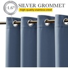 NICETOWN 2 PCs Waterproof Outdoor Curtains for Patio W52xL84 Biscotti Beige(Stone Blue)