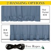NICETOWN 2 PCs Waterproof Outdoor Curtains for Patio W52xL84 Biscotti Beige(Stone Blue)
