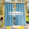 NICETOWN 2 PCs Waterproof Outdoor Curtains for Patio W52xL84 Biscotti Beige(Teal Blue)