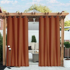 NICETOWN 2 PCs Waterproof Outdoor Curtains for Patio W52xL84 Biscotti Beige(Burnt Orange)