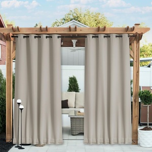 NICETOWN 2 PCs Waterproof Outdoor Curtains for Patio W52xL84 Biscotti Beige(Natural)