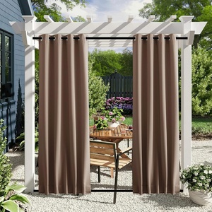 NICETOWN 2 PCs Waterproof Outdoor Curtains for Patio W52xL84 Biscotti Beige(Tan)