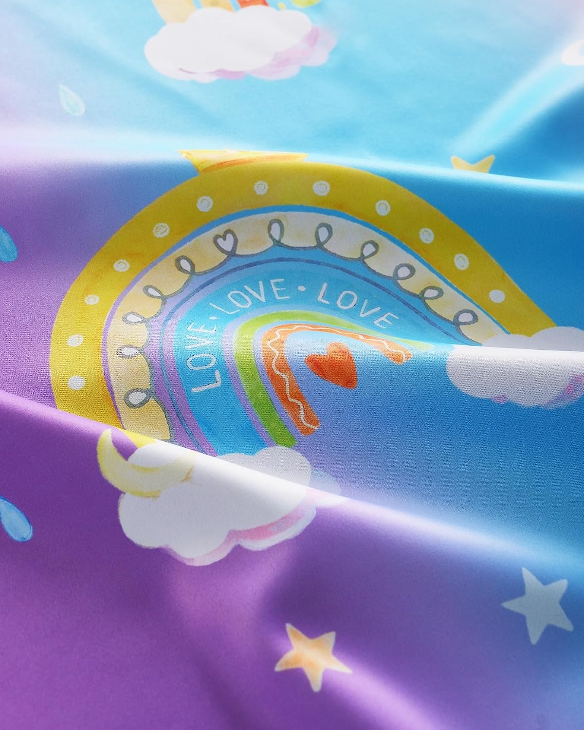 image:imageNICETOWN 100 Blackout Ombre Rainbow Curtains for Kids 52 x 84 2 PanelsPurple Blue Pink Rainbow