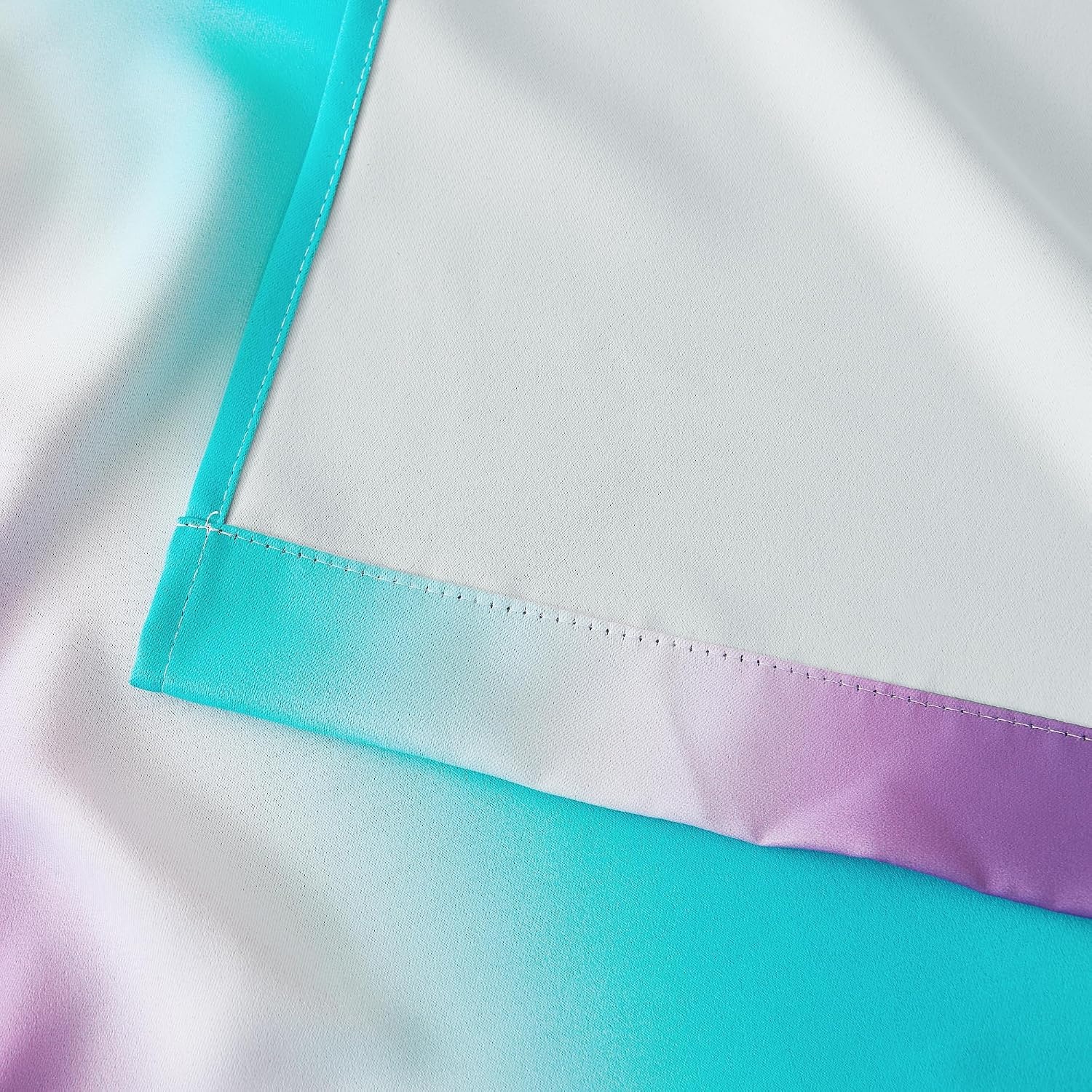 image:imageNICETOWN 100 Blackout Ombre Rainbow Curtains for Kids 52 x 84 2 PanelsTeal Purple