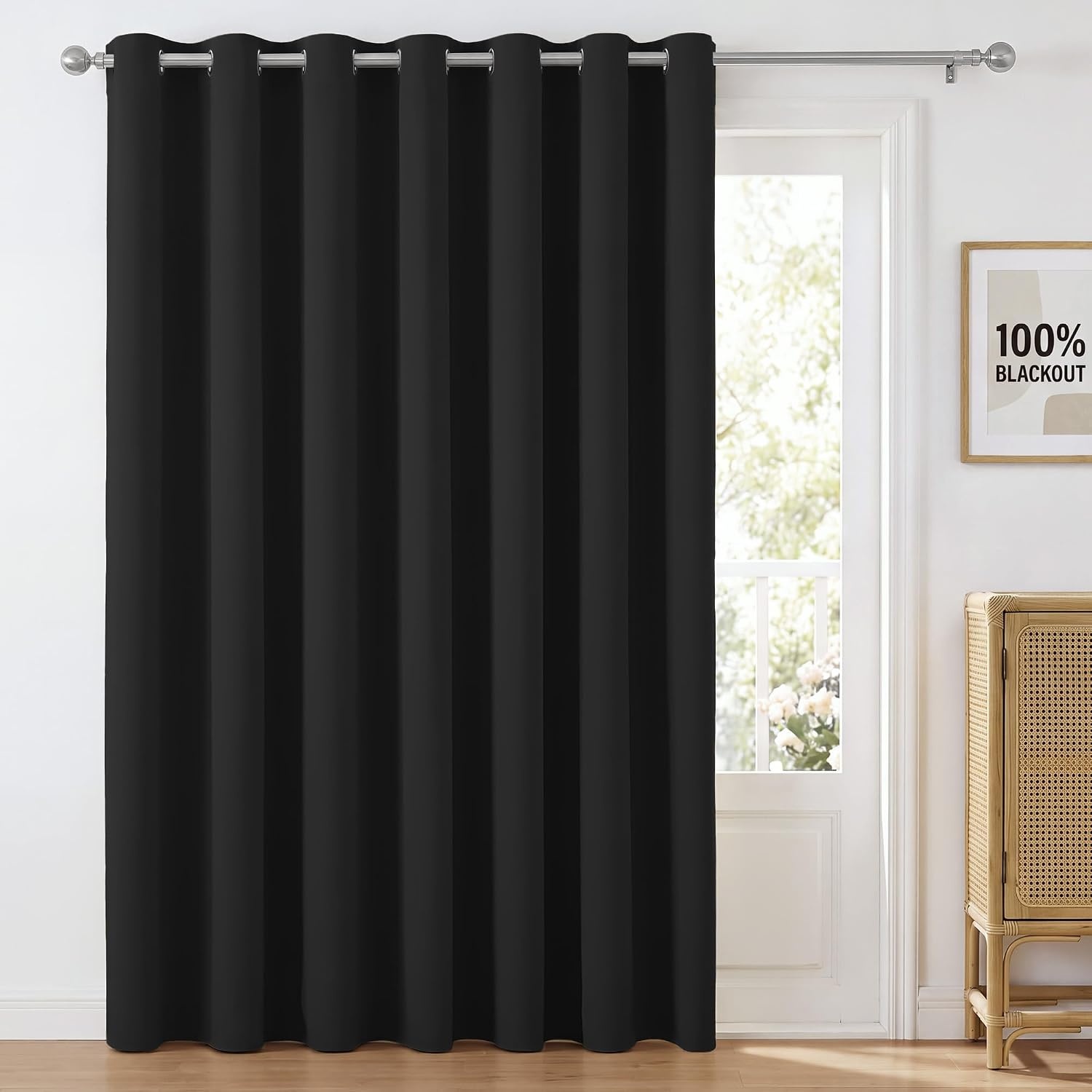 image:imageNICETOWN 100 Blackout Sage Green Curtains for Bedroom W40xL63 2 PanelsBlack