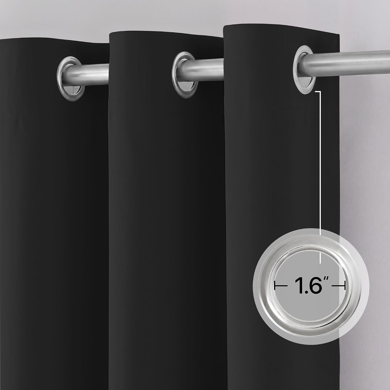 image:imageNICETOWN 100 Blackout Sage Green Curtains for Bedroom W40xL63 2 PanelsBlack