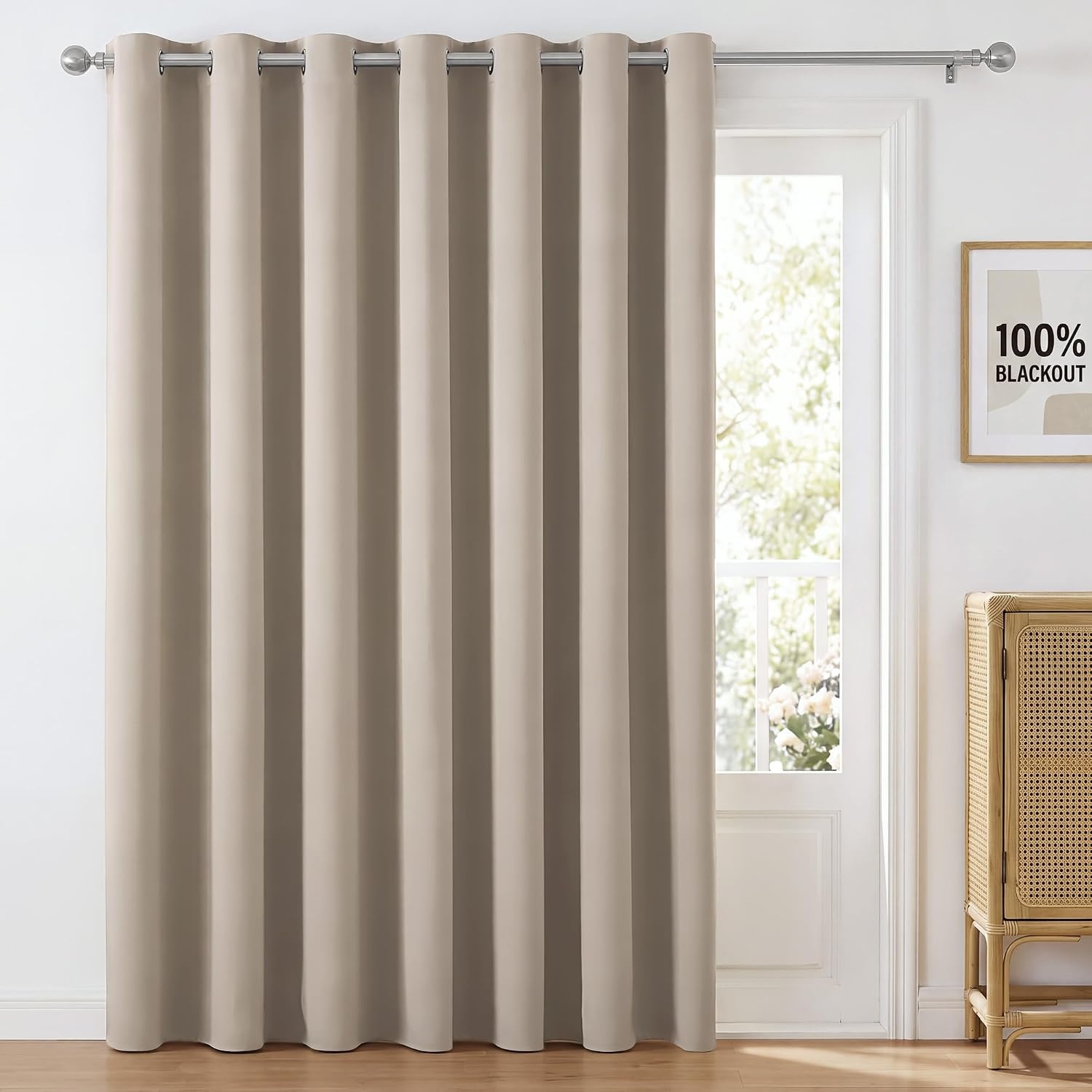 image:imageNICETOWN 100 Blackout Sage Green Curtains for Bedroom W40xL63 2 PanelsNatural