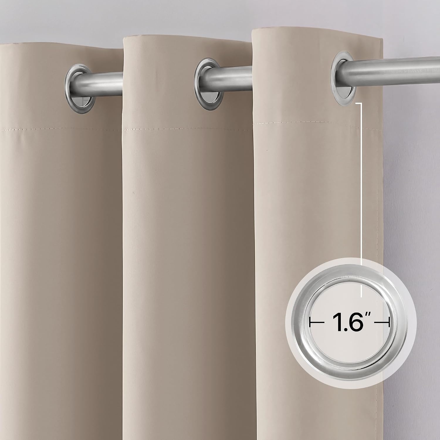 image:imageNICETOWN 100 Blackout Sage Green Curtains for Bedroom W40xL63 2 PanelsNatural