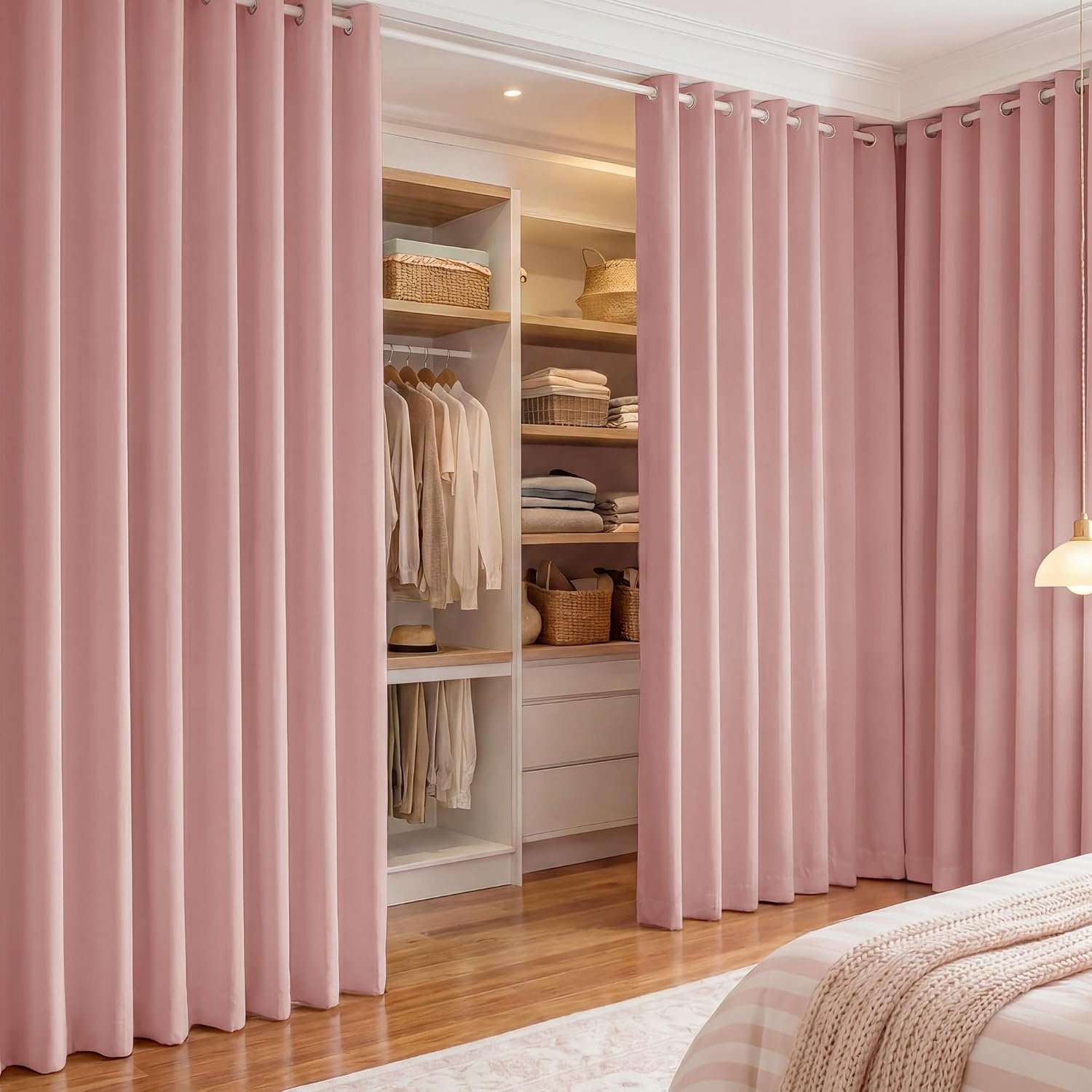 image:imageNICETOWN 100 Blackout Sage Green Curtains for Bedroom W40xL63 2 PanelsPink