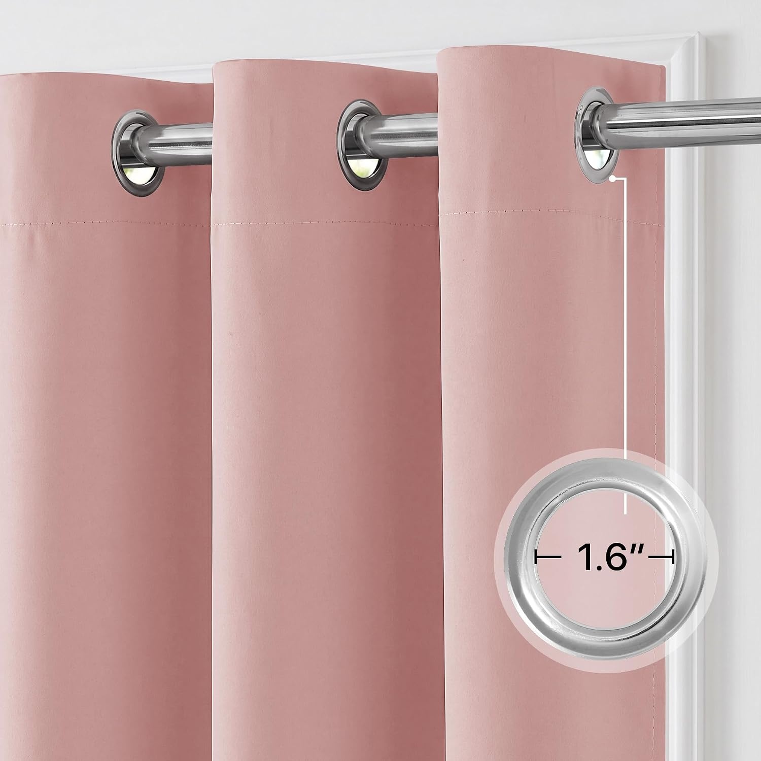image:imageNICETOWN 100 Blackout Sage Green Curtains for Bedroom W40xL63 2 PanelsPink