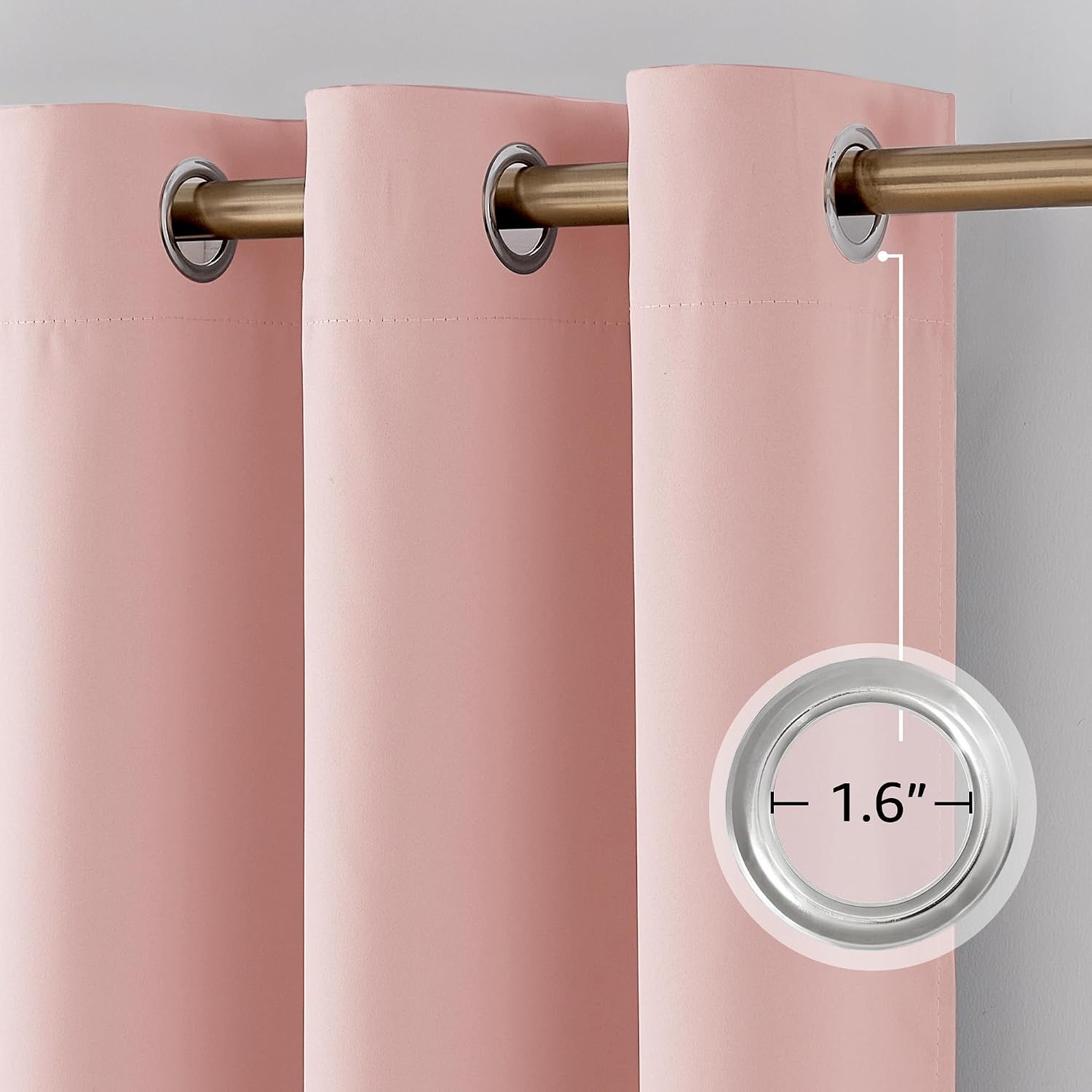 image:imageNICETOWN 100 Blackout Sage Green Curtains for Bedroom W40xL63 2 PanelsPink