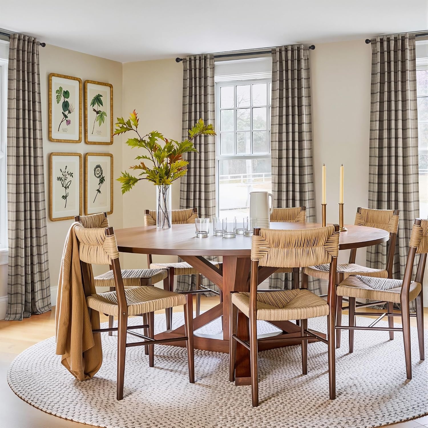 image:imageNICETOWN 100 Blackout Taupe Plaid Magnetic Roman Shade W24 x L64 1 PanelPlaid Taupe White