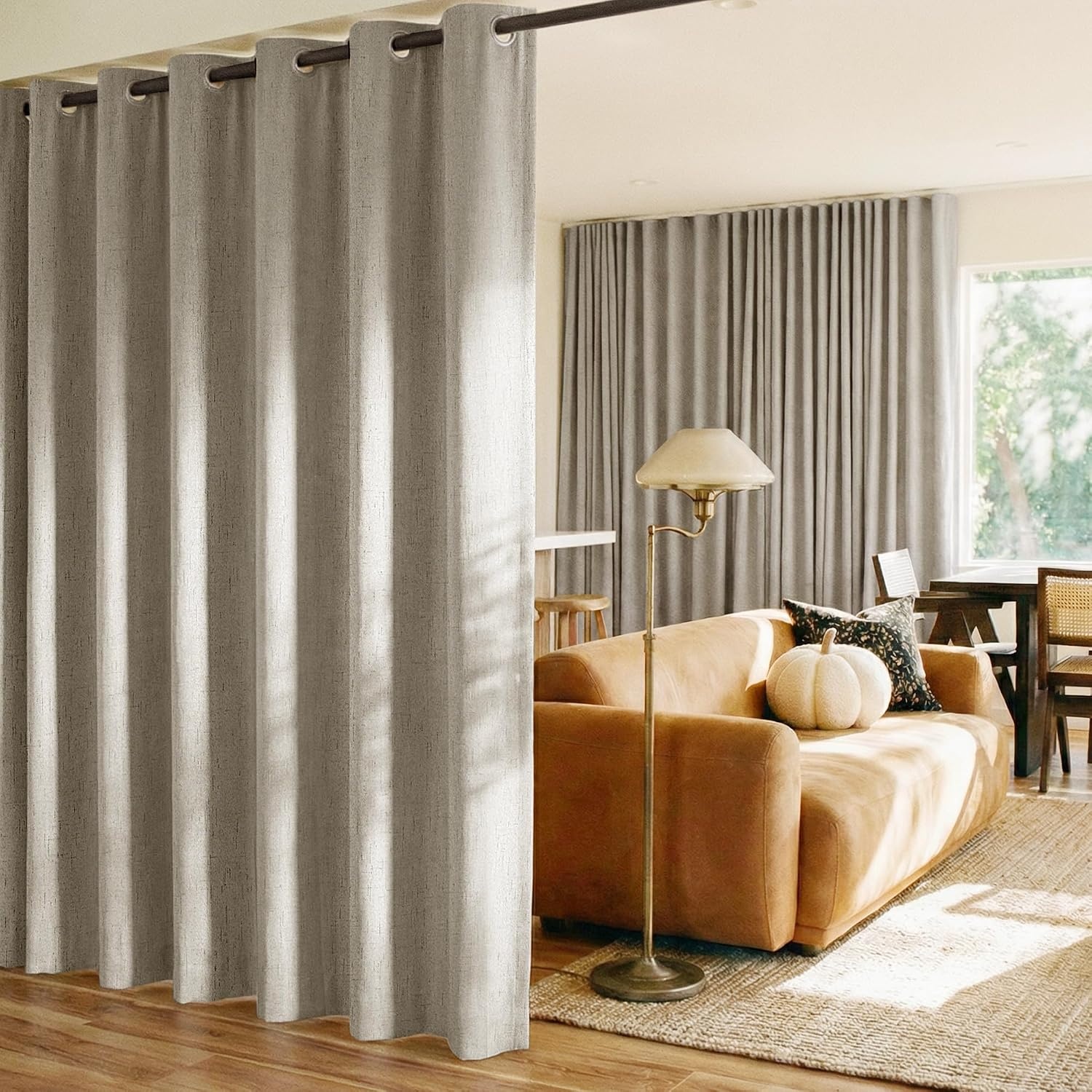 image:imageNICETOWN Beige Linen Blackout Curtains 84 Inches Long W52xL84 2 PanelsBeige