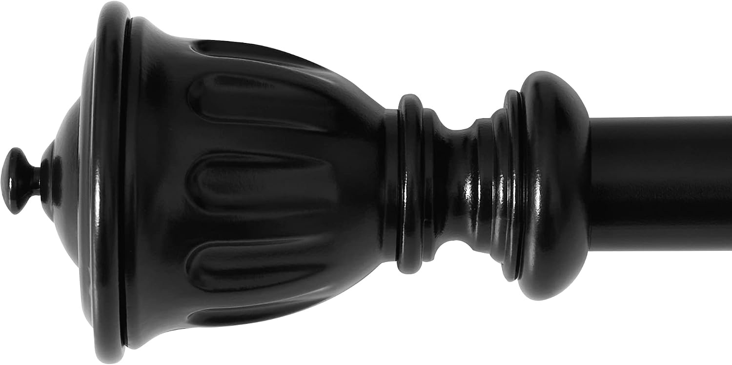 image:imageNICETOWN Black Curtain Rods for Window 48 to 86 inch 1 18 Diameter with Ball Finials for Window Treatment Adjustable Length from 48 to 86Inch Matte BlackMatte Black