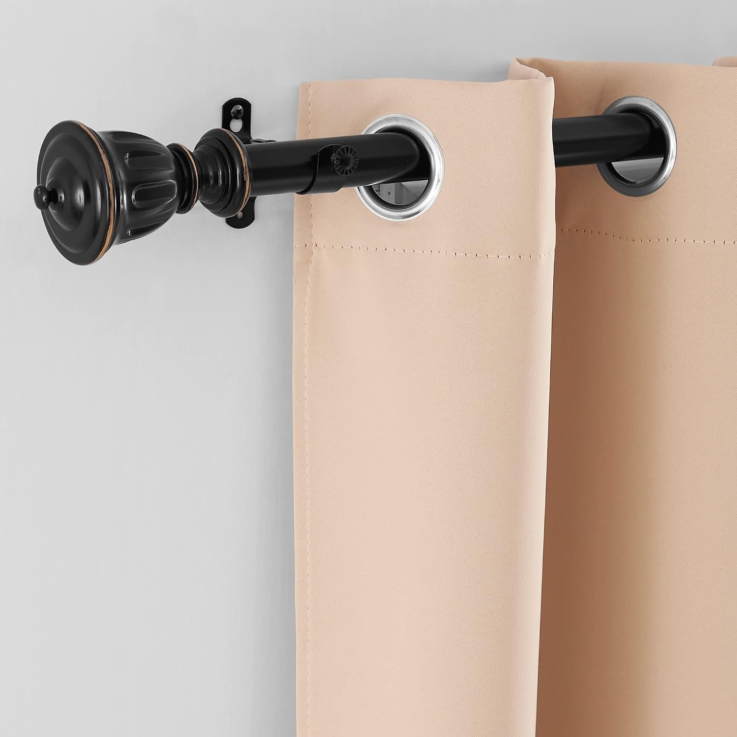 image:imageNICETOWN Black Curtain Rods for Window 48 to 86 inch 1 18 Diameter with Ball Finials for Window Treatment Adjustable Length from 48 to 86Inch Matte BlackMatte Black