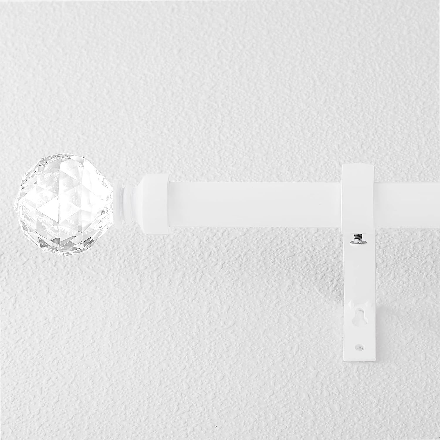 image:imageNICETOWN Black Curtain Rods for Windows 28 to 48 inch Adjustable Curtain Rod 1 inch Diameter Modern Faceted Ball Finials Design Decorative Drapery Rod for Valances Tiers 2848 Length Matte BlackMatte WhiteFaceted Ball