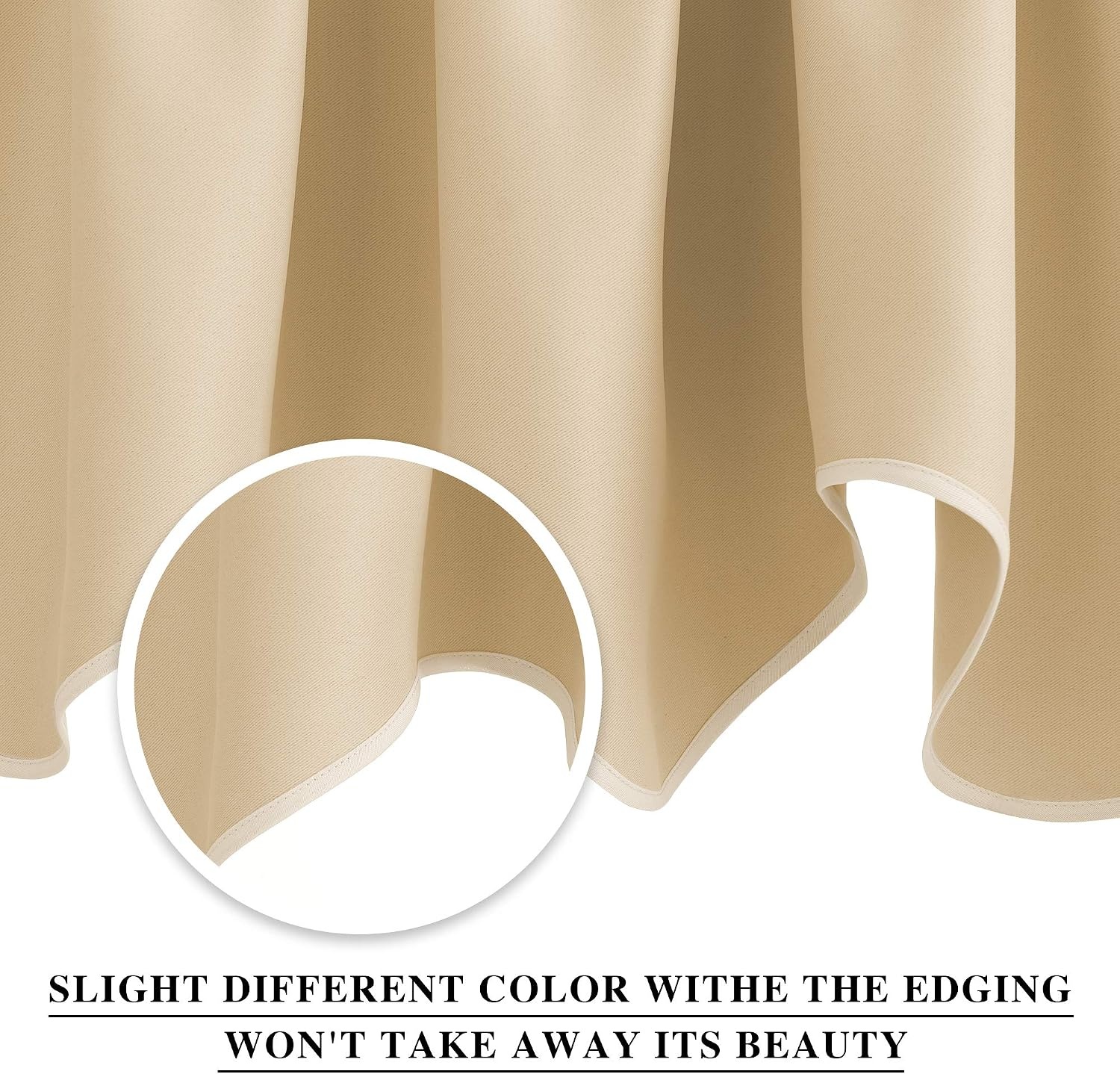 image:imageNICETOWN Blackout Kitchen Valances for Windo 18 Inch Length Rod PocketBiscotti Beige