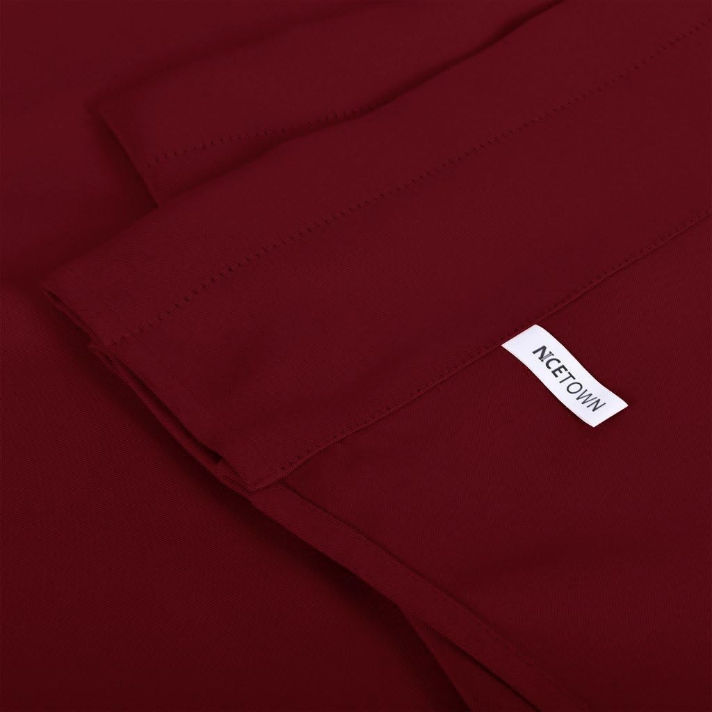 image:imageNICETOWN Blackout Kitchen Valances for Windo 18 Inch Length Rod PocketBurgundy Red