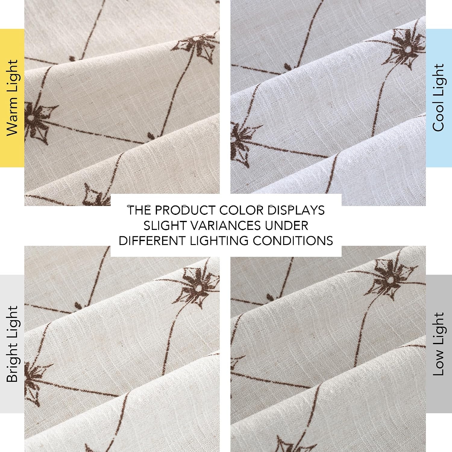 image:imageNICETOWN Farmhouse Geometric Curtains 96 inches Long Natural Linen Semi Sheer 250GSM Diamond Pattern Pocket amp Back Tab Window Treatments Light Filtering for Living Room W52 x L96 2 PanelsNatural